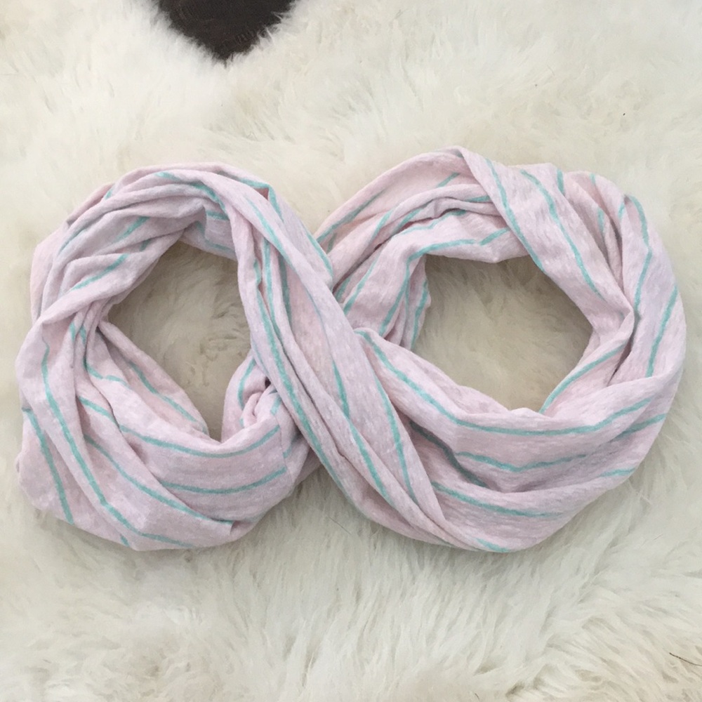 Mint and pink infinity scarf